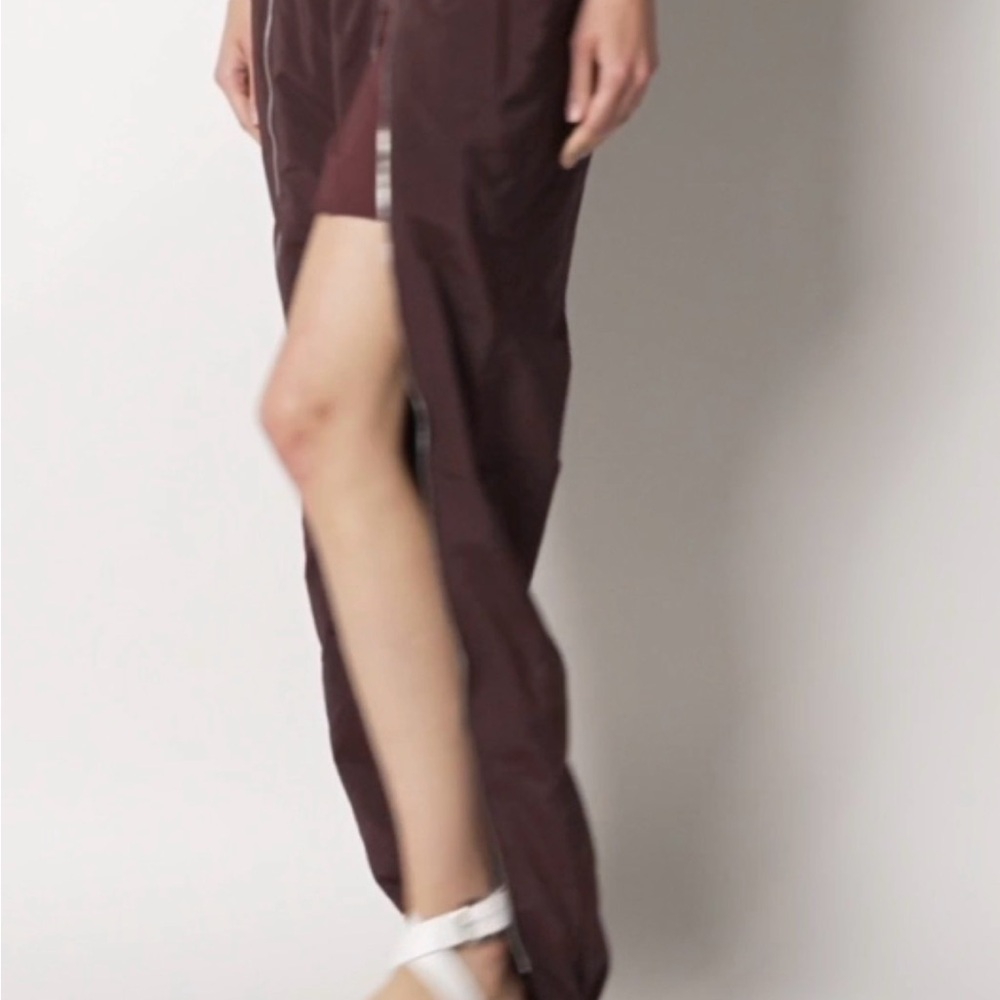 Women's Tibi Maroon Track Pants with Contrast zip down the front of the leg - Picture 3 of 5